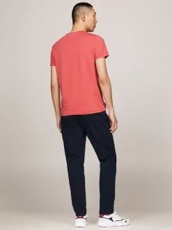 T-Shirty*Tommy Hilfiger Elastyczny T-shirt O Bardzo Wąskim Kroju TERRA RED