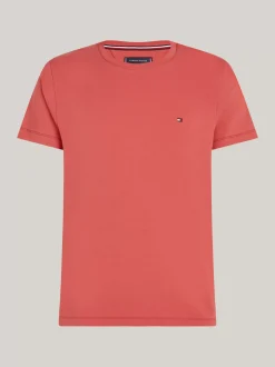 T-Shirty*Tommy Hilfiger Elastyczny T-shirt O Bardzo Wąskim Kroju TERRA RED