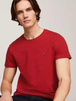 T-Shirty*Tommy Hilfiger Elastyczny T-shirt O Bardzo Wąskim Kroju DARK MAGMA