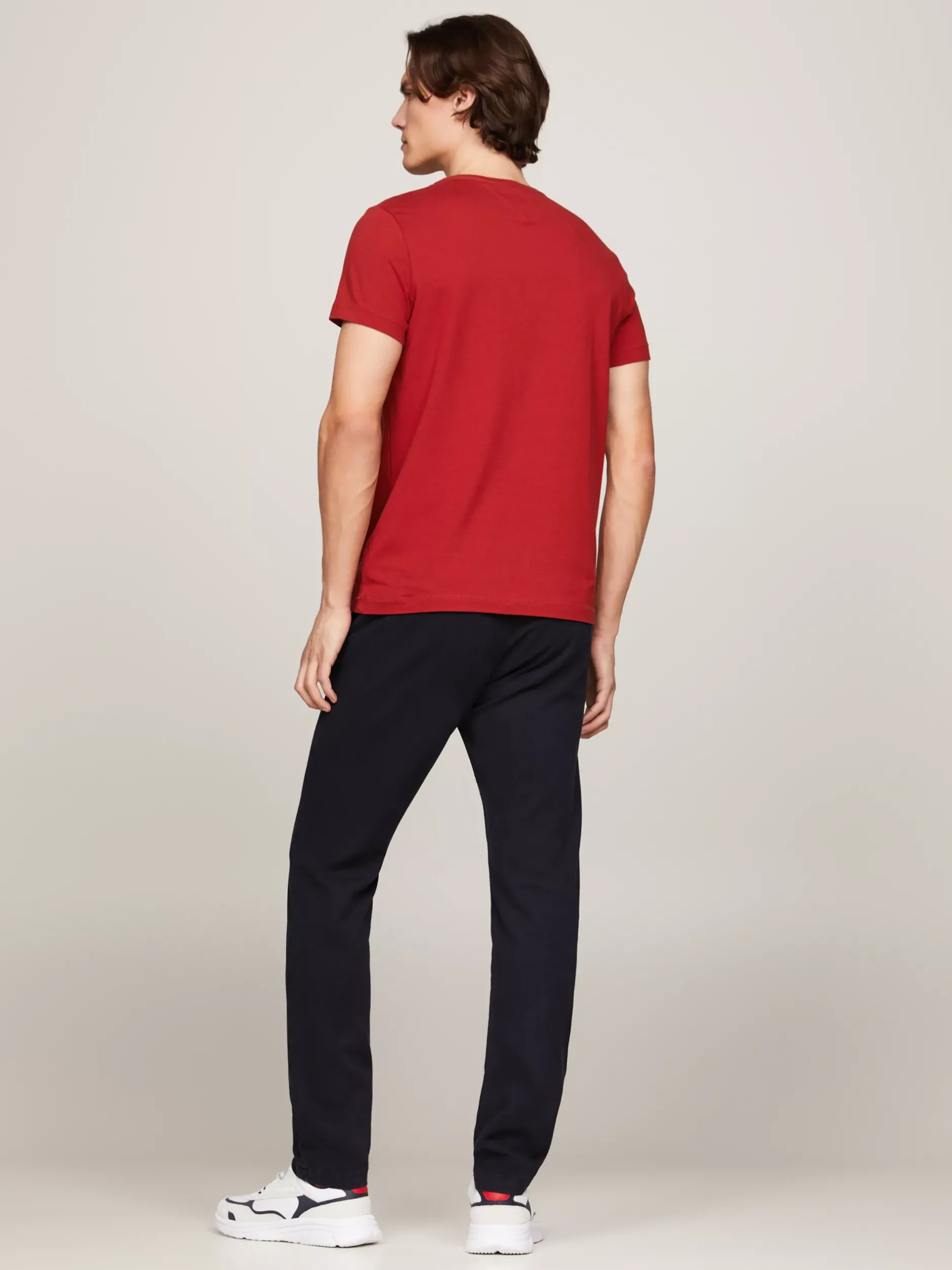 T-Shirty*Tommy Hilfiger Elastyczny T-shirt O Bardzo Wąskim Kroju DARK MAGMA