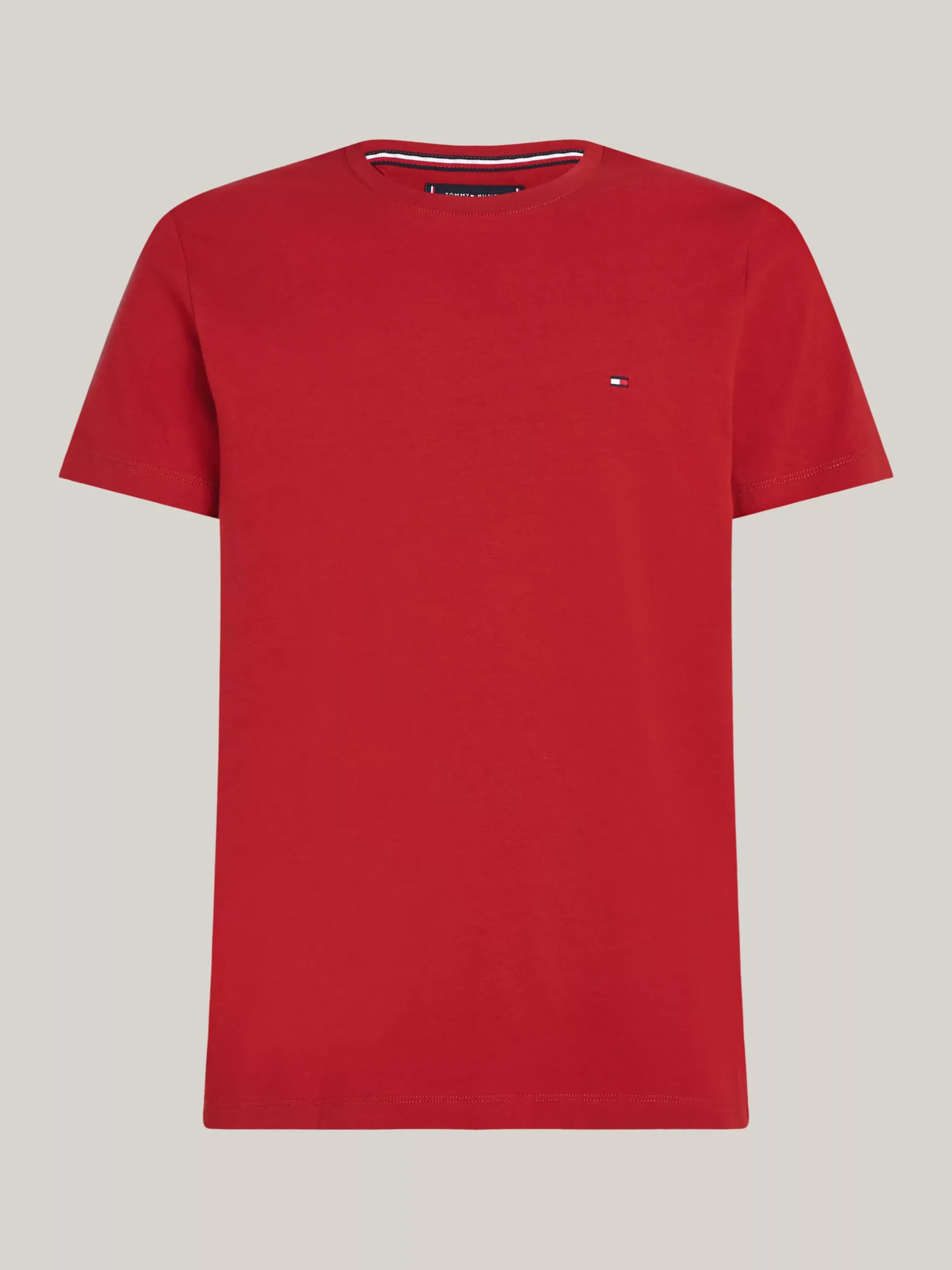 T-Shirty*Tommy Hilfiger Elastyczny T-shirt O Bardzo Wąskim Kroju DARK MAGMA