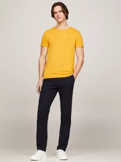 T-Shirty*Tommy Hilfiger Elastyczny T-shirt O Bardzo Wąskim Kroju CITY YELLOW