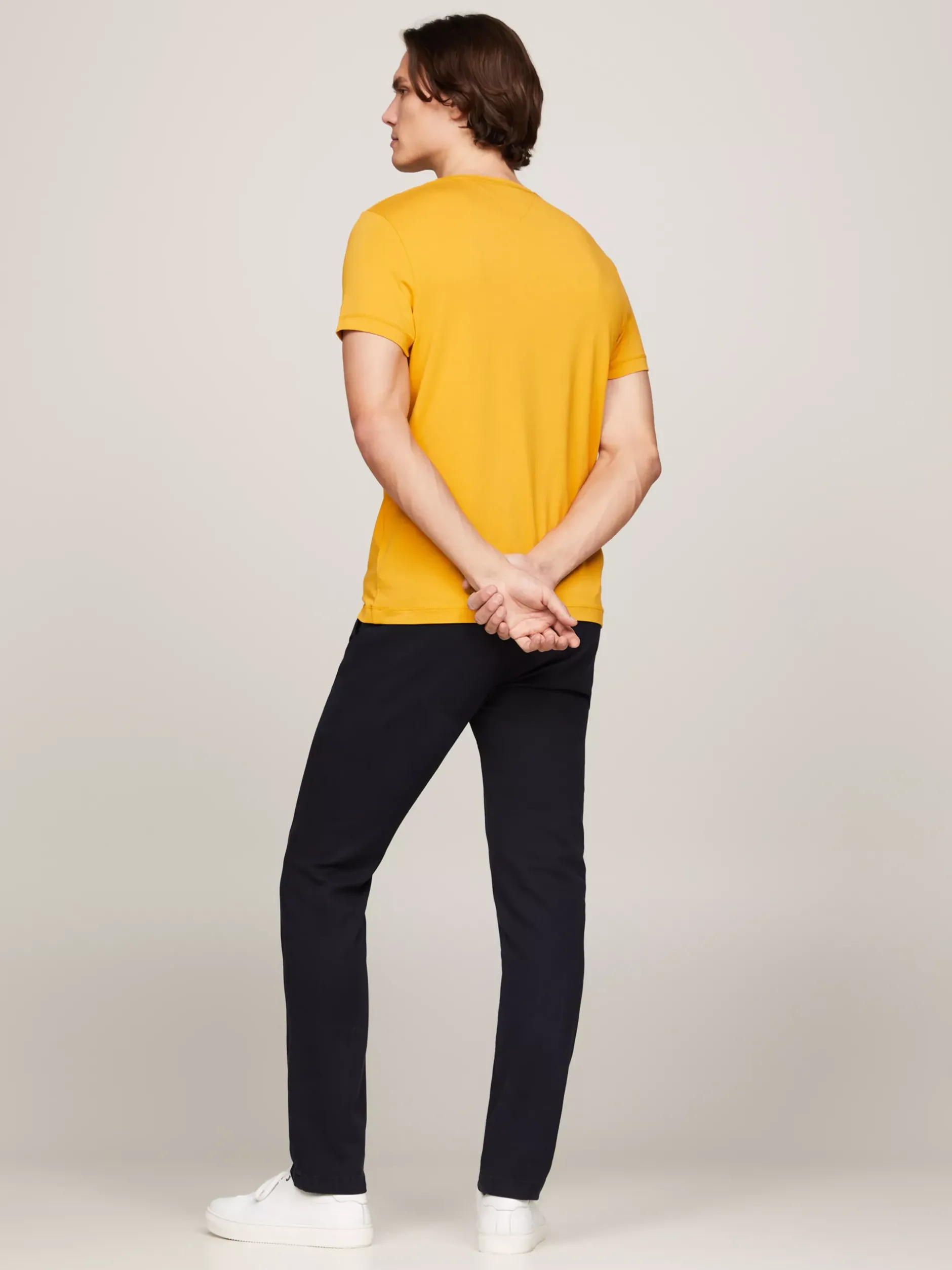 T-Shirty*Tommy Hilfiger Elastyczny T-shirt O Bardzo Wąskim Kroju CITY YELLOW