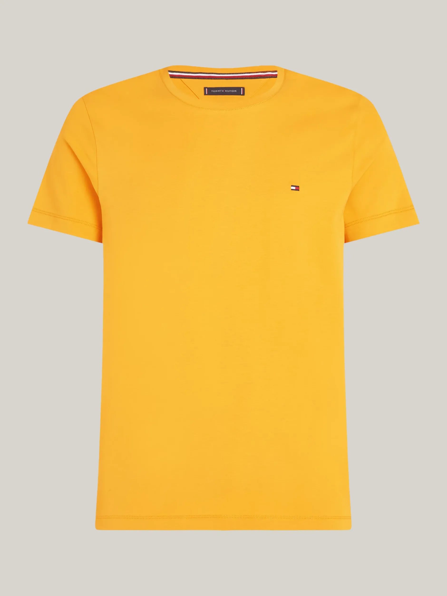 T-Shirty*Tommy Hilfiger Elastyczny T-shirt O Bardzo Wąskim Kroju CITY YELLOW