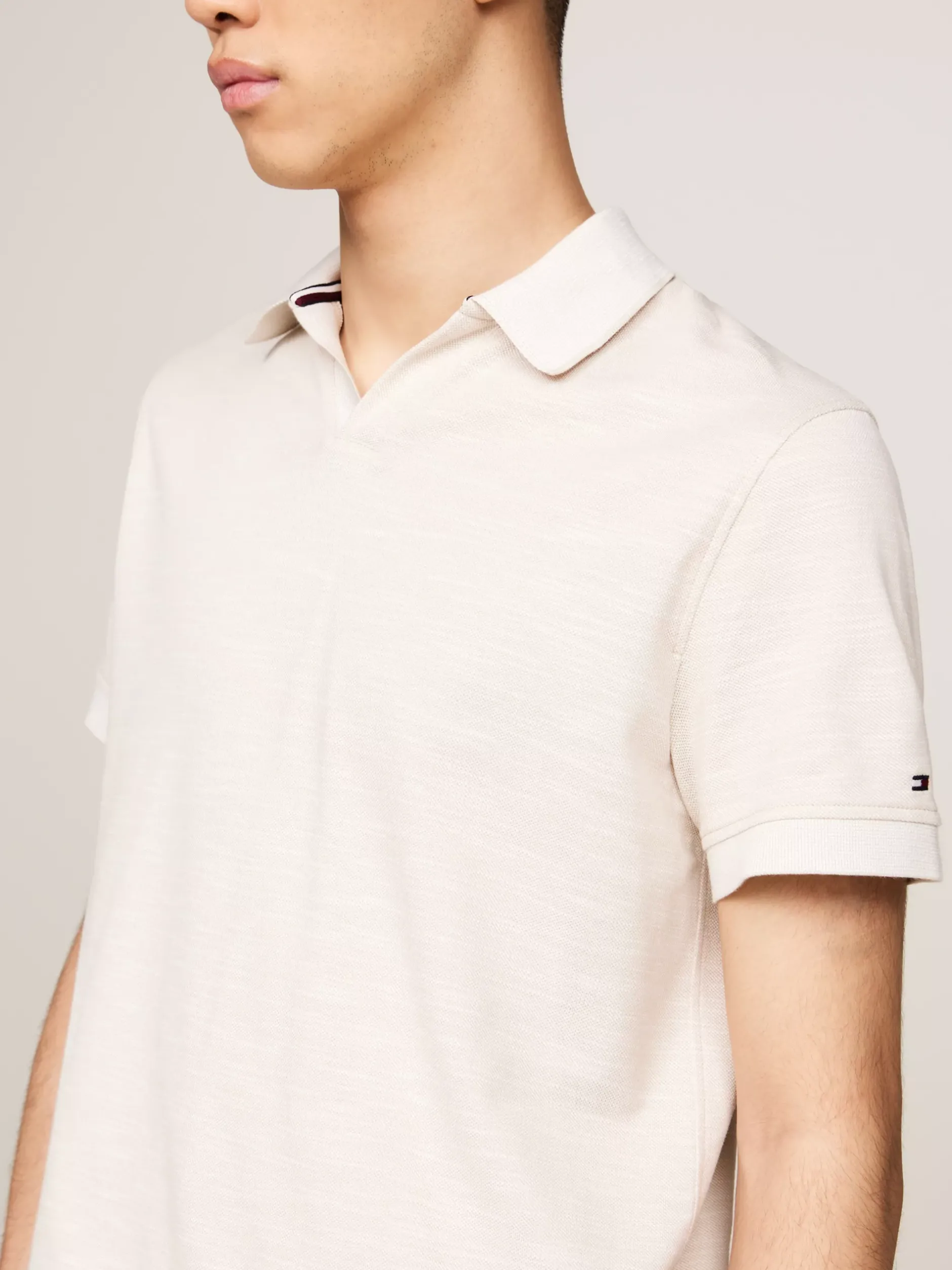 Koszulki Polo*Tommy Hilfiger Elegancka Koszulka Polo O Regularnym Kroju CLASSIC BEIGE / ECRU