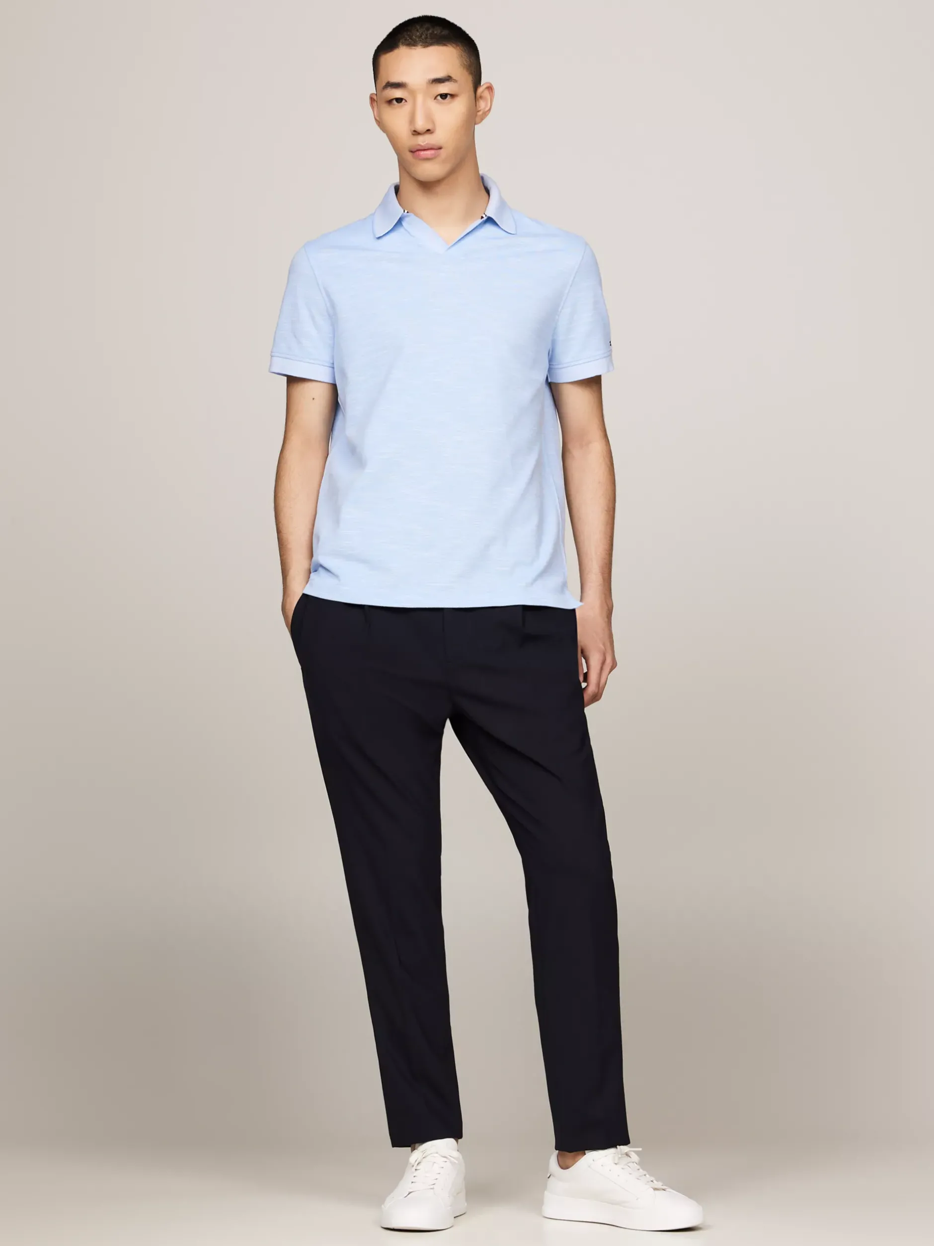 Koszulki Polo*Tommy Hilfiger Elegancka Koszulka Polo O Regularnym Kroju VESSEL BLUE / ECRU