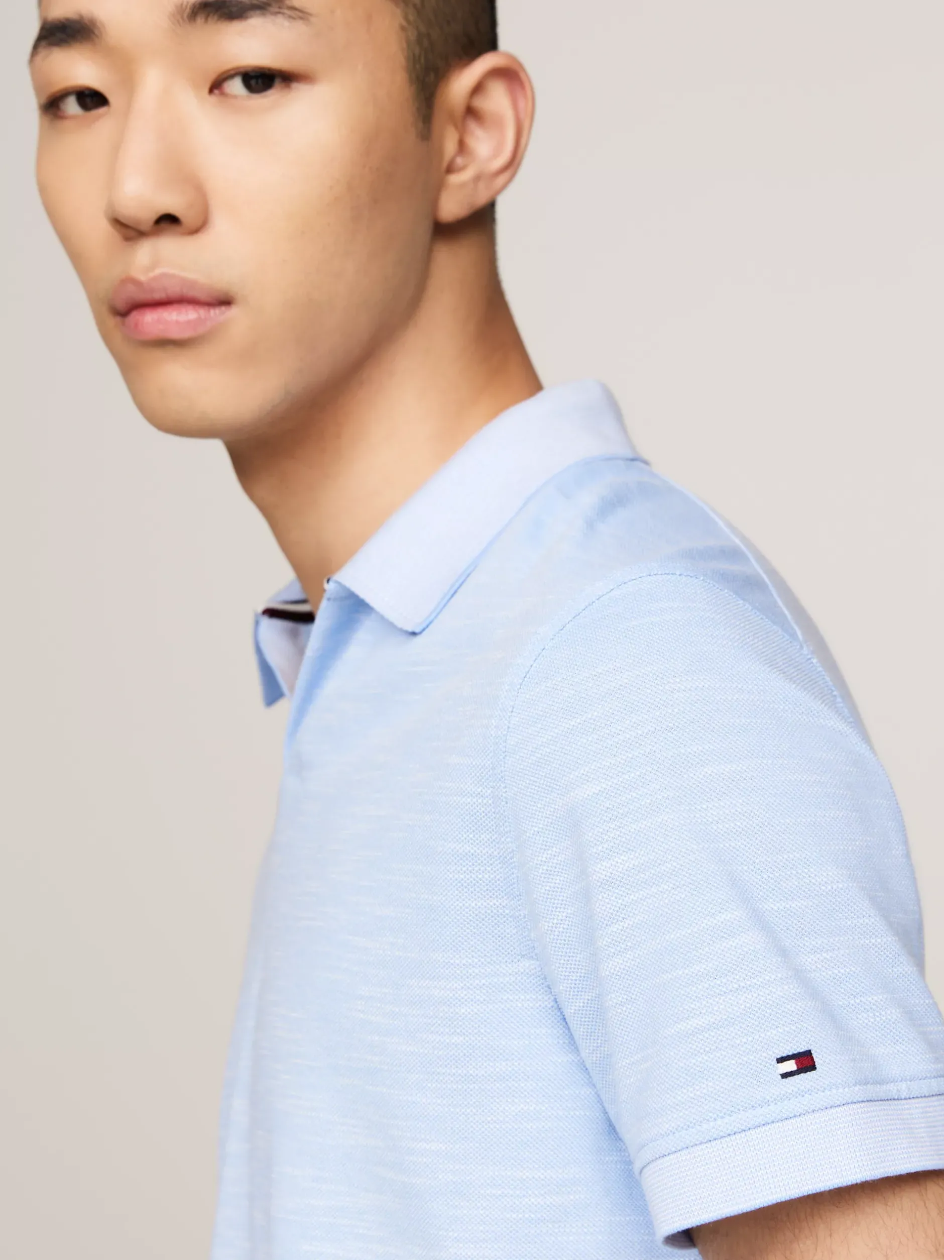 Koszulki Polo*Tommy Hilfiger Elegancka Koszulka Polo O Regularnym Kroju VESSEL BLUE / ECRU