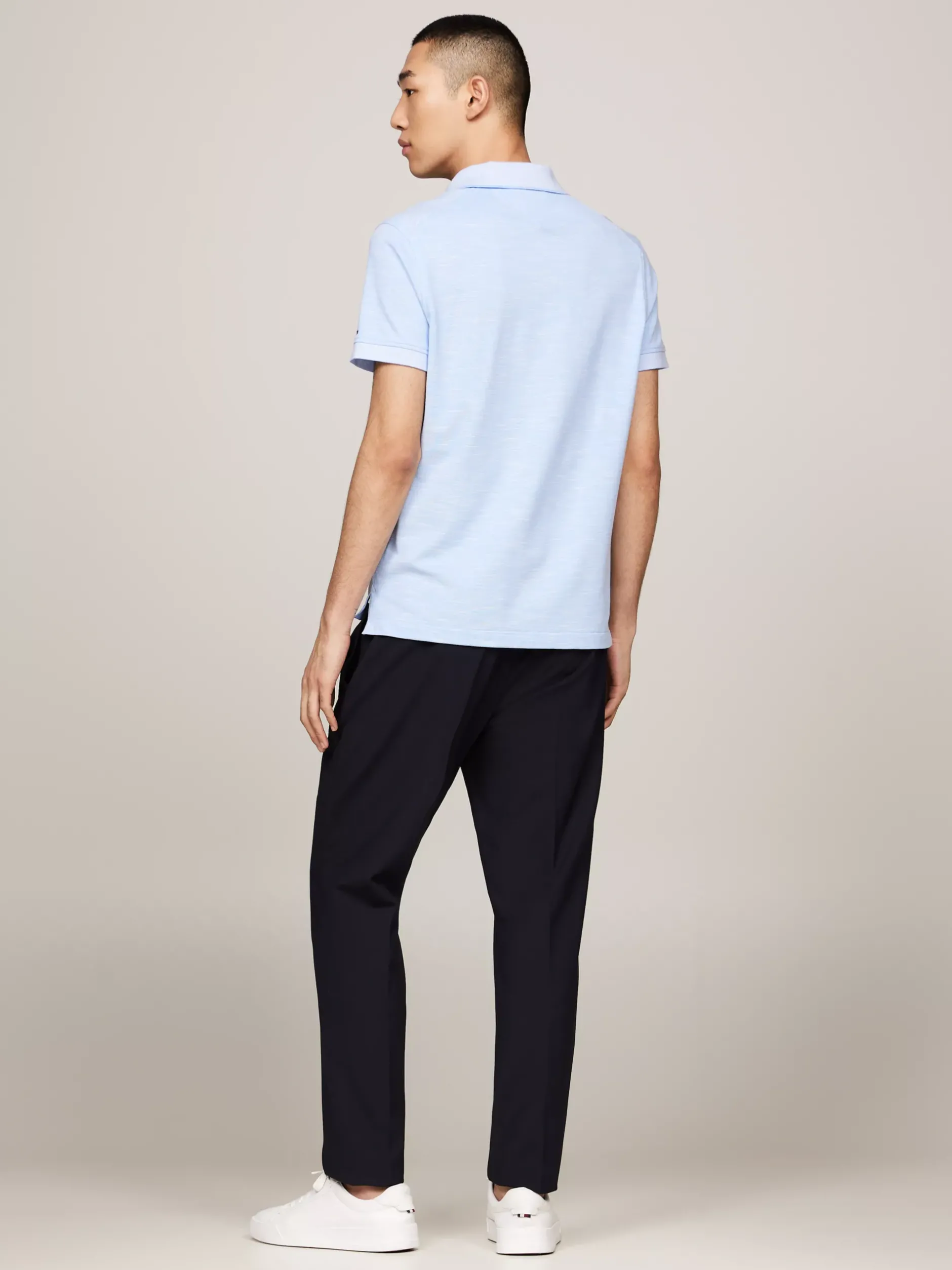 Koszulki Polo*Tommy Hilfiger Elegancka Koszulka Polo O Regularnym Kroju VESSEL BLUE / ECRU