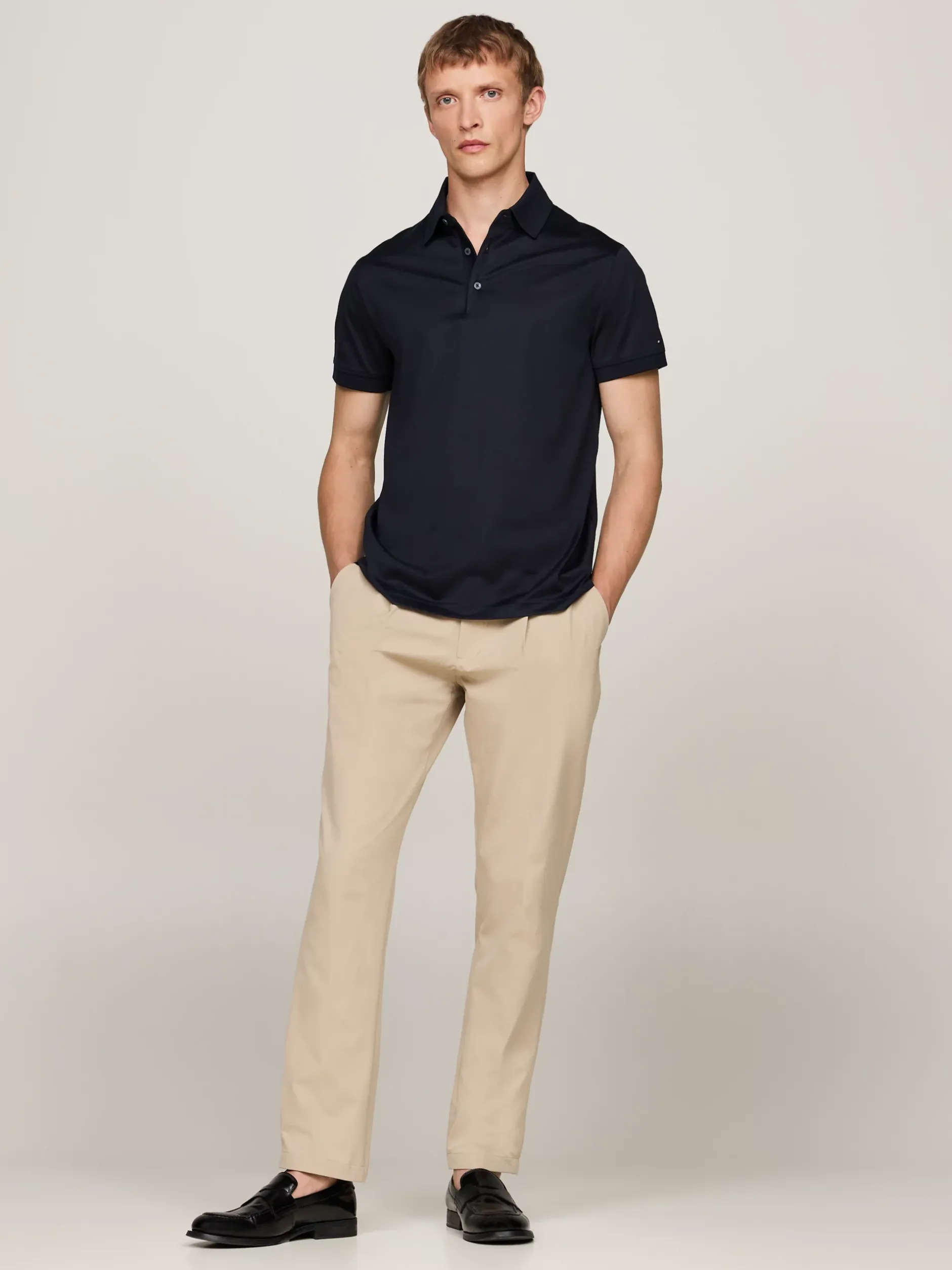 Koszulki Polo*Tommy Hilfiger Elegancka Koszulka Polo O Wąskim Kroju DESERT SKY