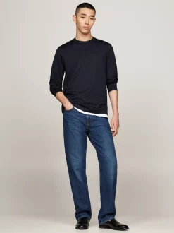 T-Shirty*Tommy Hilfiger Elegancki Longsleeve DESERT SKY