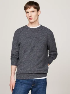 Swetry Z Okrągłym Dekoltem|Swetry*Tommy Hilfiger Elegancki, Luźny Sweter Z Kaszmiru GREY DONEGAL