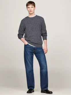 Swetry Z Okrągłym Dekoltem|Swetry*Tommy Hilfiger Elegancki, Luźny Sweter Z Kaszmiru GREY DONEGAL
