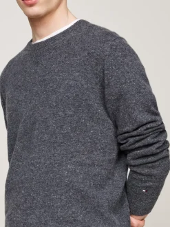 Swetry Z Okrągłym Dekoltem|Swetry*Tommy Hilfiger Elegancki, Luźny Sweter Z Kaszmiru GREY DONEGAL