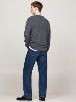 Swetry Z Okrągłym Dekoltem|Swetry*Tommy Hilfiger Elegancki, Luźny Sweter Z Kaszmiru GREY DONEGAL