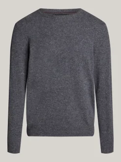 Swetry Z Okrągłym Dekoltem|Swetry*Tommy Hilfiger Elegancki, Luźny Sweter Z Kaszmiru GREY DONEGAL