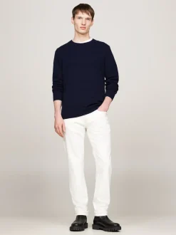 Swetry Z Okrągłym Dekoltem|Swetry*Tommy Hilfiger Elegancki, Luźny Sweter Z Kaszmiru DESERT SKY