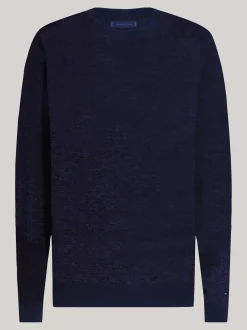 Swetry Z Okrągłym Dekoltem|Swetry*Tommy Hilfiger Elegancki, Luźny Sweter Z Kaszmiru DESERT SKY