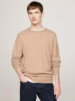 Swetry Z Okrągłym Dekoltem|Swetry*Tommy Hilfiger Elegancki, Luźny Sweter Z Kaszmiru HICKORY