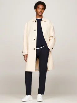 Kurtki & Płaszcze*Tommy Hilfiger Elegancki Płaszcz Samochodowy Z Rękawem 3/4 CLASSIC BEIGE