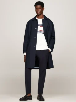 Kurtki & Płaszcze*Tommy Hilfiger Elegancki Płaszcz Samochodowy Z Rękawem 3/4 DESERT SKY