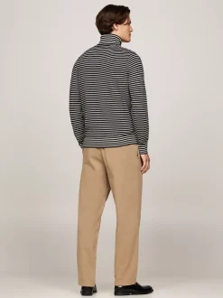 Swetry Z Golfem|Swetry*Tommy Hilfiger Elegancki Sweter Z Golfem BLACK/ IVORY