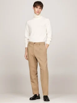 Swetry Z Golfem|Swetry*Tommy Hilfiger Elegancki Sweter Z Golfem IVORY