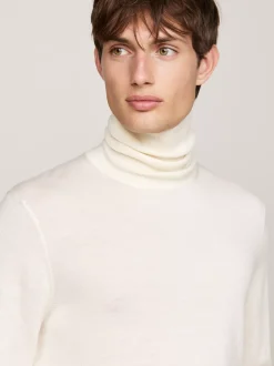 Swetry Z Golfem|Swetry*Tommy Hilfiger Elegancki Sweter Z Golfem IVORY