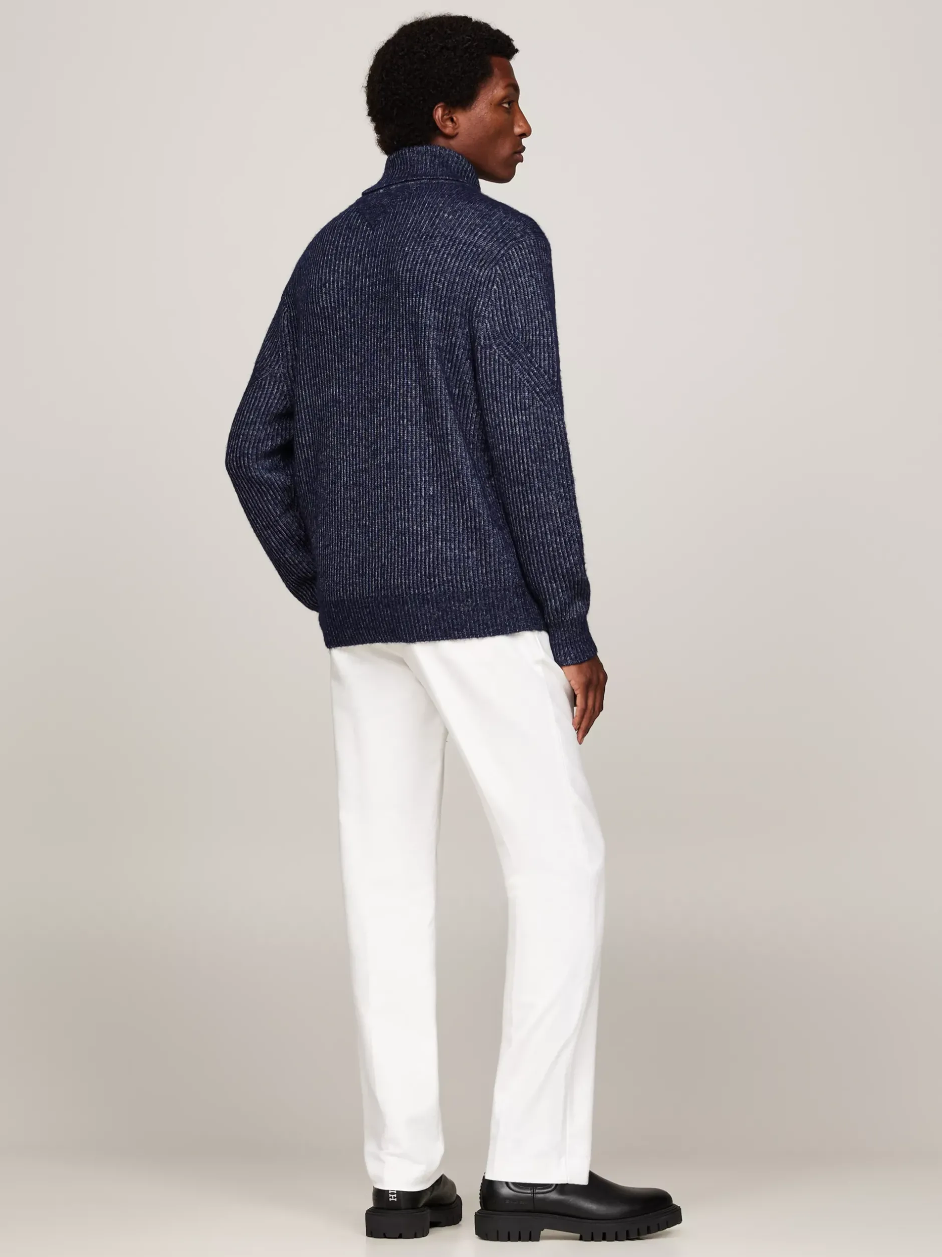 Swetry Z Golfem|Swetry*Tommy Hilfiger Elegancki Sweter Z Mieszanki Wełny DESERT SKY MOULINE