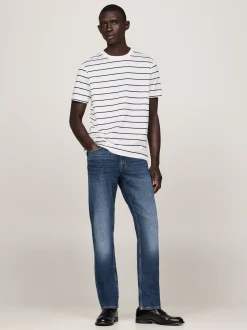 T-Shirty*Tommy Hilfiger Elegancki T-shirt W Paski ECRU / DESERT SKY