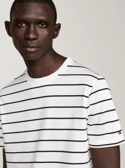 T-Shirty*Tommy Hilfiger Elegancki T-shirt W Paski ECRU / DESERT SKY