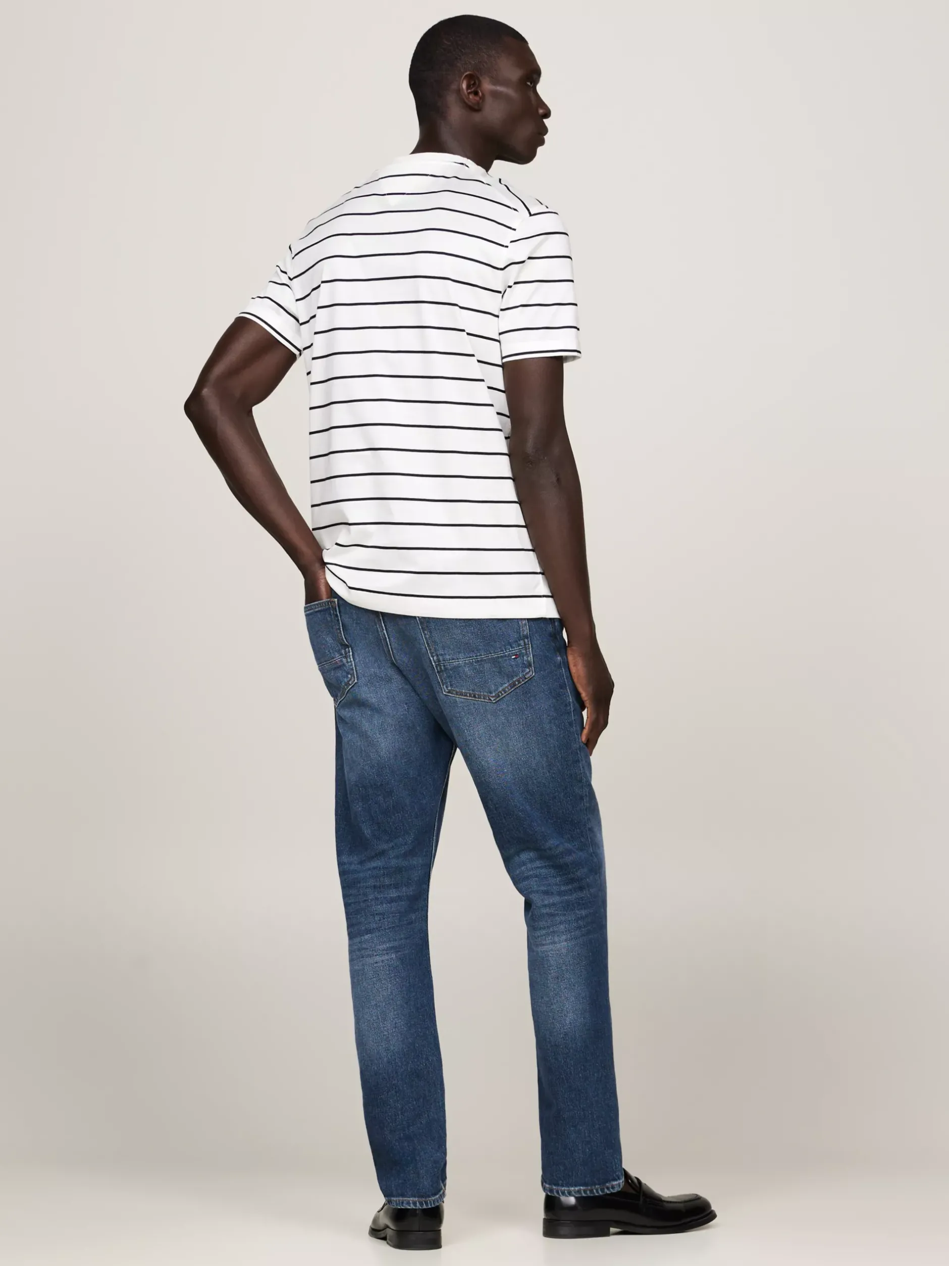 T-Shirty*Tommy Hilfiger Elegancki T-shirt W Paski ECRU / DESERT SKY