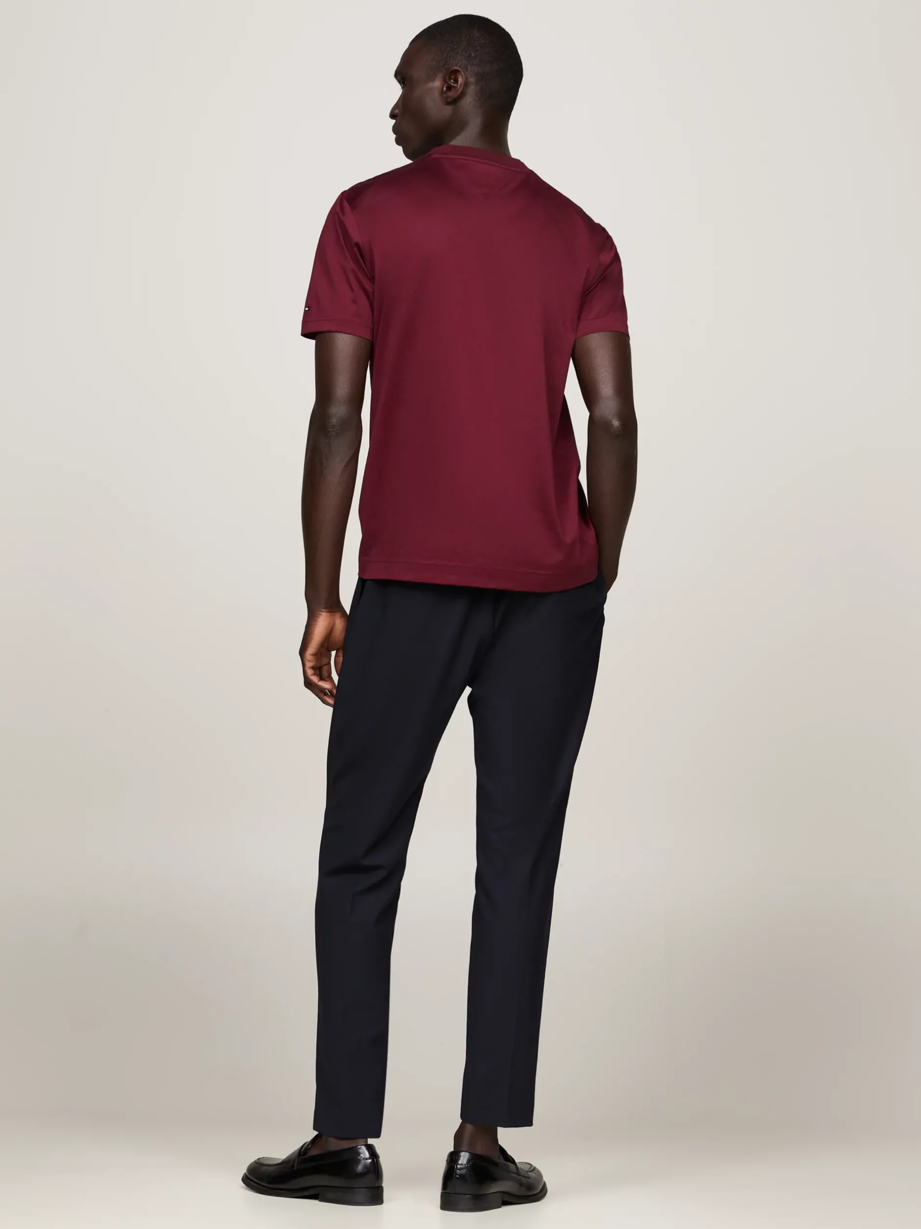 T-Shirty*Tommy Hilfiger Elegancki T-shirt W Paski DEEP ROUGE