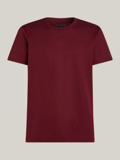 T-Shirty*Tommy Hilfiger Elegancki T-shirt W Paski DEEP ROUGE
