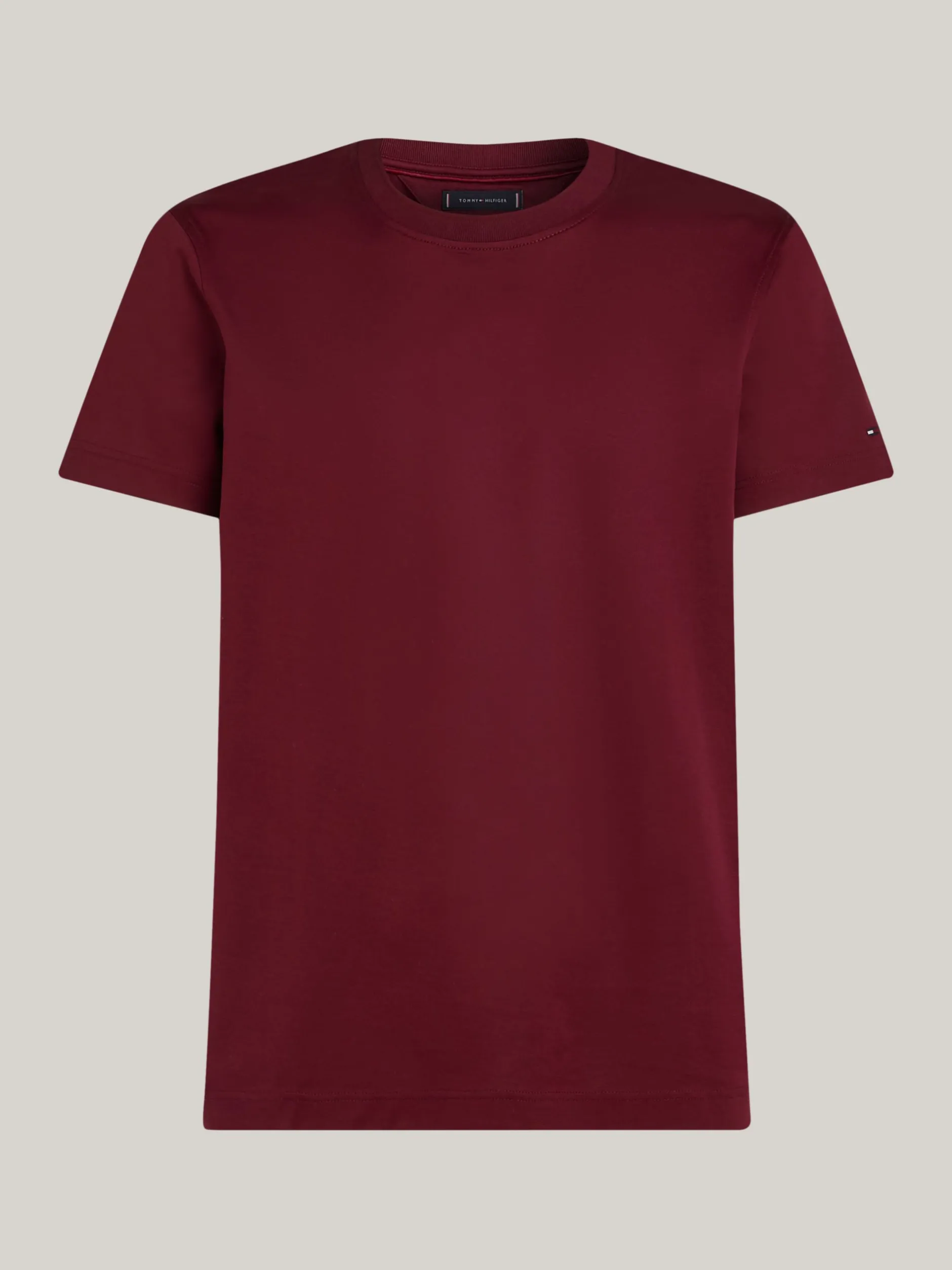 T-Shirty*Tommy Hilfiger Elegancki T-shirt W Paski DEEP ROUGE