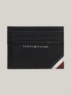 Portfele & Breloczki Do Kluczy*Tommy Hilfiger Etui Na Karty Z Teksturowanej Skóry BLACK