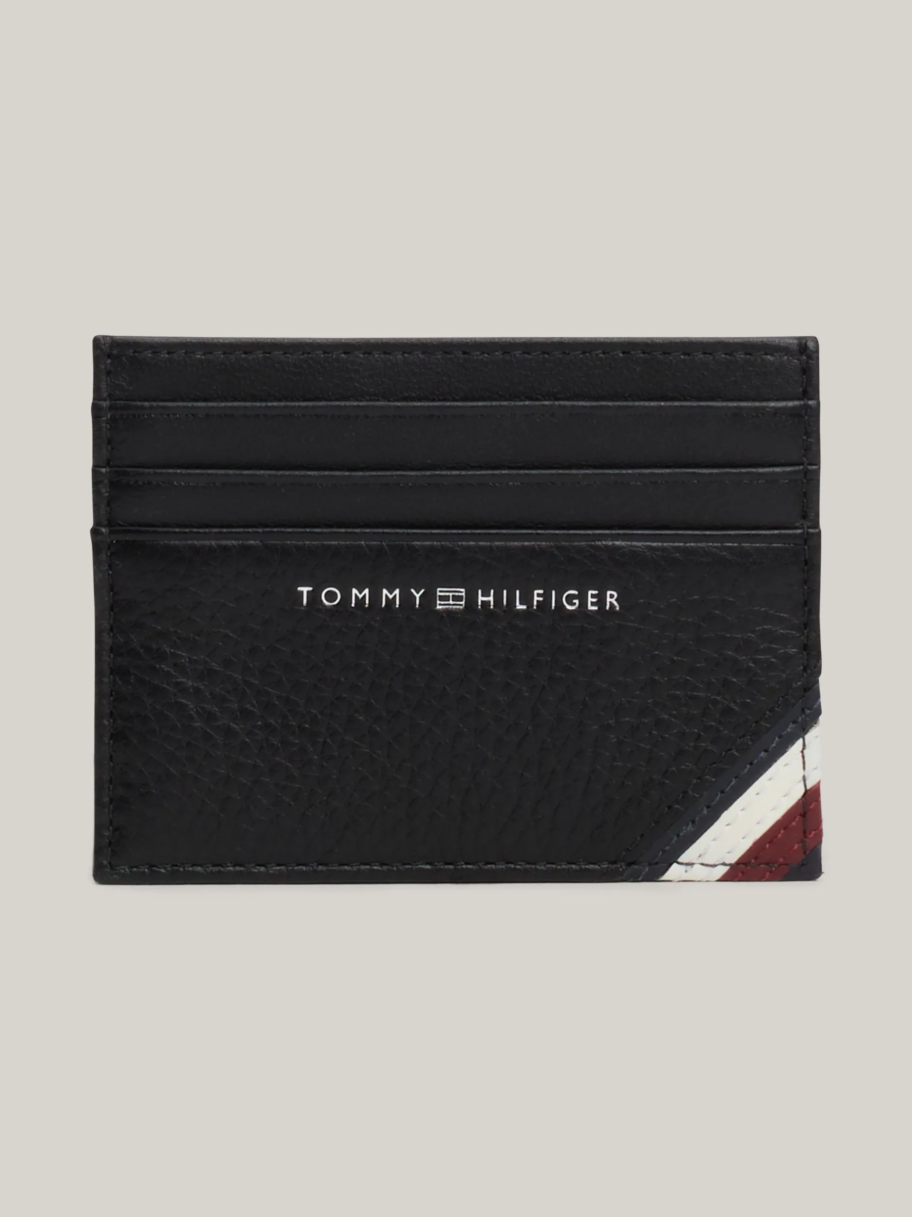Portfele & Breloczki Do Kluczy*Tommy Hilfiger Etui Na Karty Z Teksturowanej Skóry BLACK