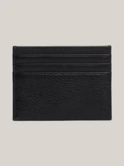 Portfele & Breloczki Do Kluczy*Tommy Hilfiger Etui Na Karty Z Teksturowanej Skóry BLACK