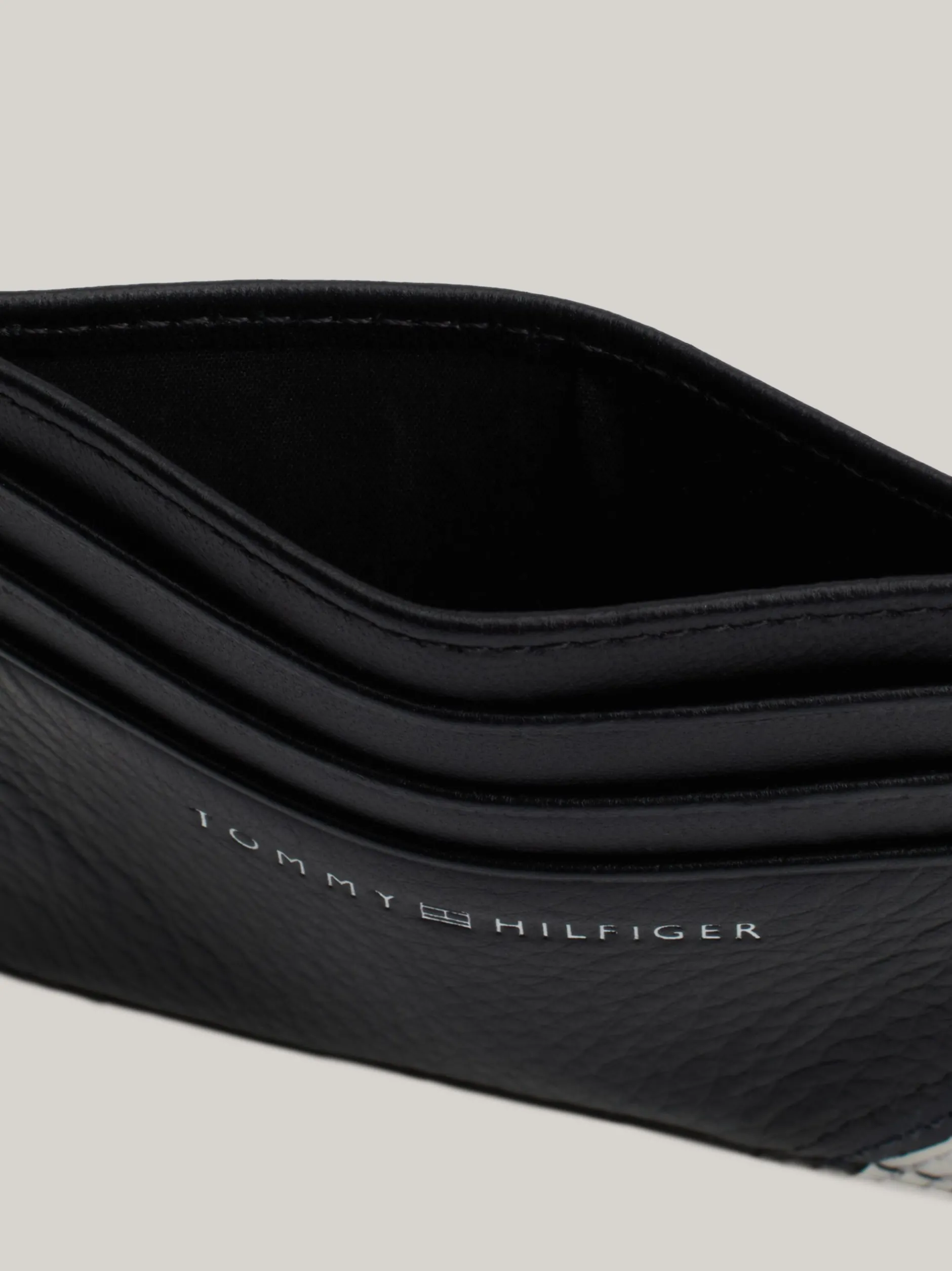 Portfele & Breloczki Do Kluczy*Tommy Hilfiger Etui Na Karty Z Teksturowanej Skóry BLACK