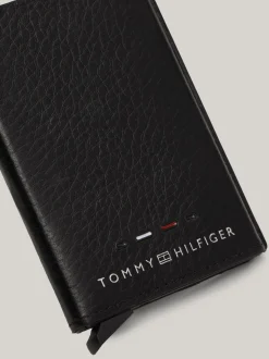 Portfele & Breloczki Do Kluczy*Tommy Hilfiger Etui Na Karty Ze Skóry Premium BLACK