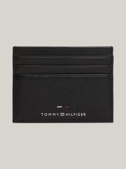 Portfele & Breloczki Do Kluczy*Tommy Hilfiger Etui Na Karty Ze Skóry Premium Z Logo BLACK