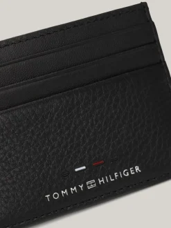 Portfele & Breloczki Do Kluczy*Tommy Hilfiger Etui Na Karty Ze Skóry Premium Z Logo BLACK