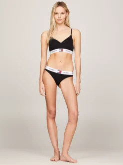 Figi|Bielizna*Tommy Hilfiger Figi Heritage Z Powtórzonym Logo Na Pasku BLACK