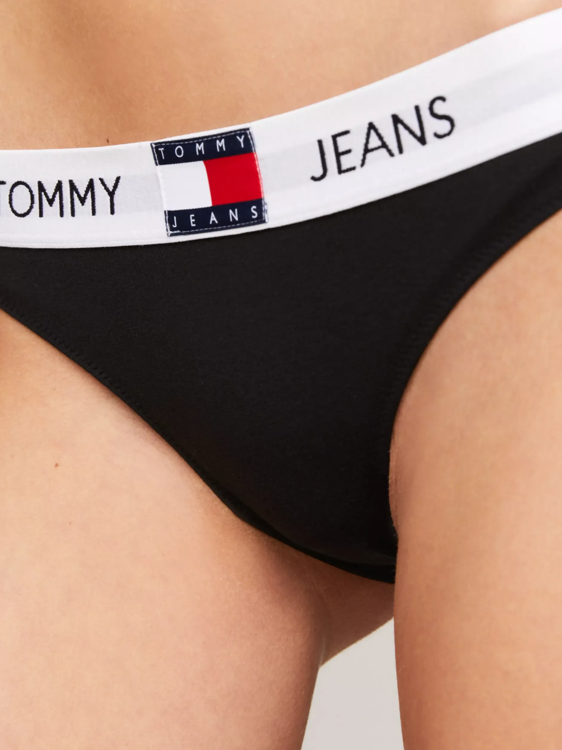 Figi|Bielizna*Tommy Hilfiger Figi Heritage Z Powtórzonym Logo Na Pasku BLACK