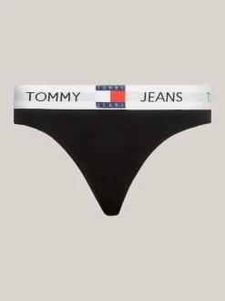 Figi|Bielizna*Tommy Hilfiger Figi Heritage Z Powtórzonym Logo Na Pasku BLACK