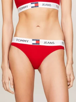 Figi|Bielizna*Tommy Hilfiger Figi Heritage Z Powtórzonym Logo Na Pasku DEEP CRIMSON