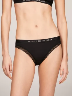 Figi|Bielizna*Tommy Hilfiger Figi Z Logo I Koronką BLACK