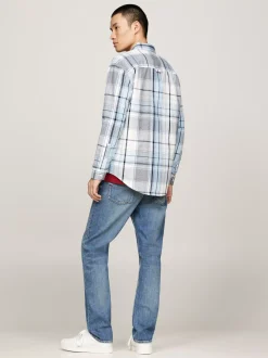 Koszule*Tommy Hilfiger Flanelowa Koszula O Luźnym Kroju ANCIENT WHITE / MULTI