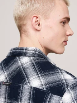 Koszule*Tommy Hilfiger Flanelowa Koszula W Kratę O Luźnym Kroju DARK NIGHT NAVY CHECK
