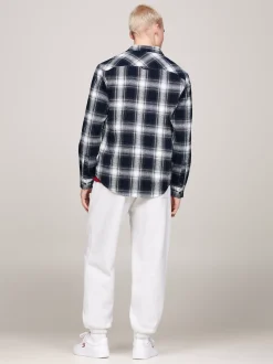 Koszule*Tommy Hilfiger Flanelowa Koszula W Kratę O Luźnym Kroju DARK NIGHT NAVY CHECK