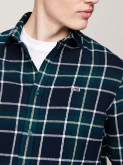 Koszule*Tommy Hilfiger Flanelowa Koszula W Kratę O Luźnym Kroju DEEP SEAWATER CHECK